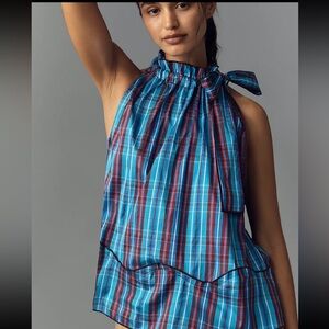 Maeve Sleeveless Tie Neck Blouse.